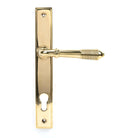 Polished Brass Reeded Slimline Lever Espag. Lock Set | From The Anvil - Espagnolette - From The Anvil - Yester Home