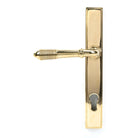 Polished Brass Reeded Slimline Lever Espag. Lock Set | From The Anvil - Espagnolette - From The Anvil - Yester Home