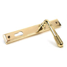 Polished Brass Reeded Slimline Lever Espag. Lock Set | From The Anvil - Espagnolette - From The Anvil - Yester Home