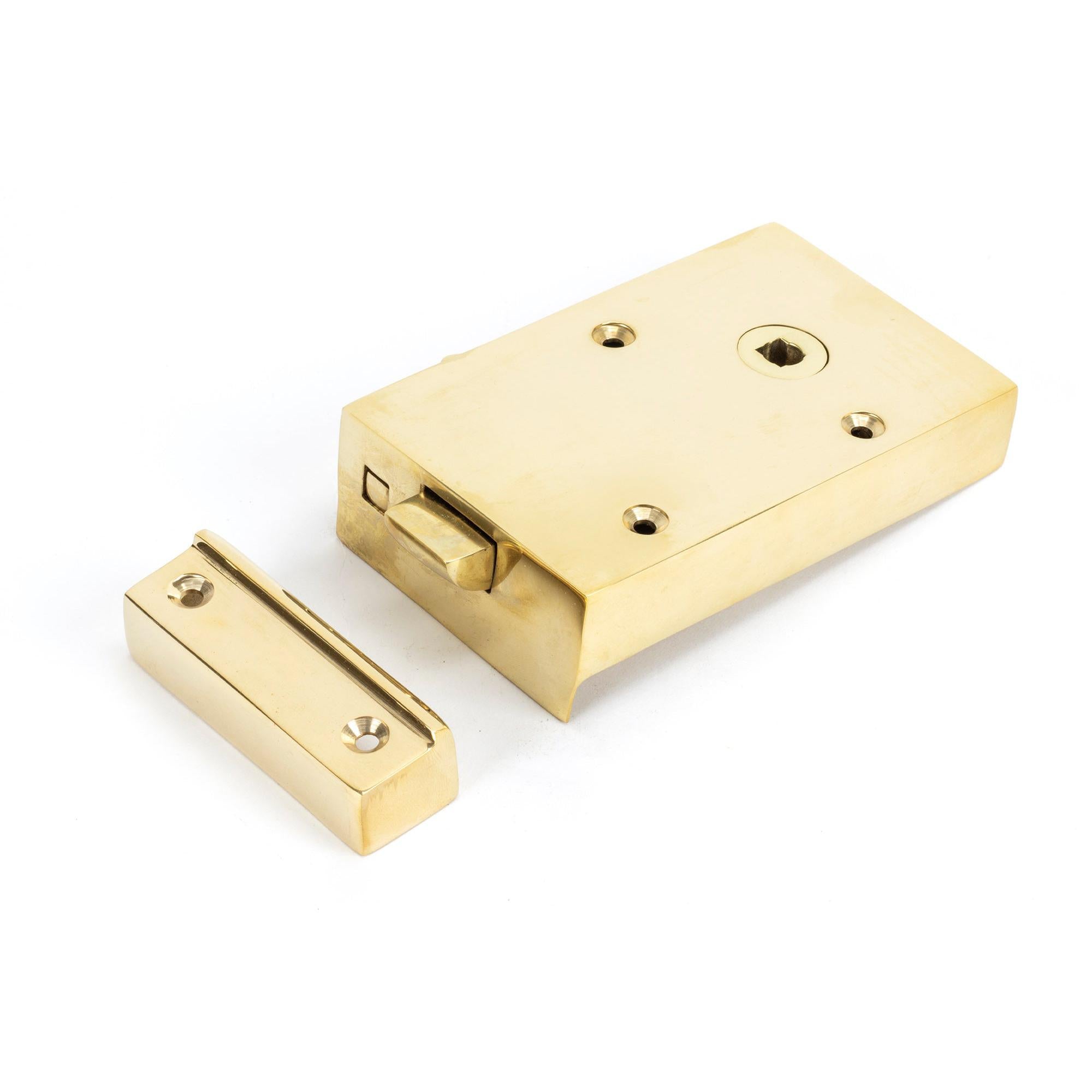 Polished Brass Right Hand Bathroom Latch | From The Anvil - Rim Locks & Latches - From The Anvil - Yester Home