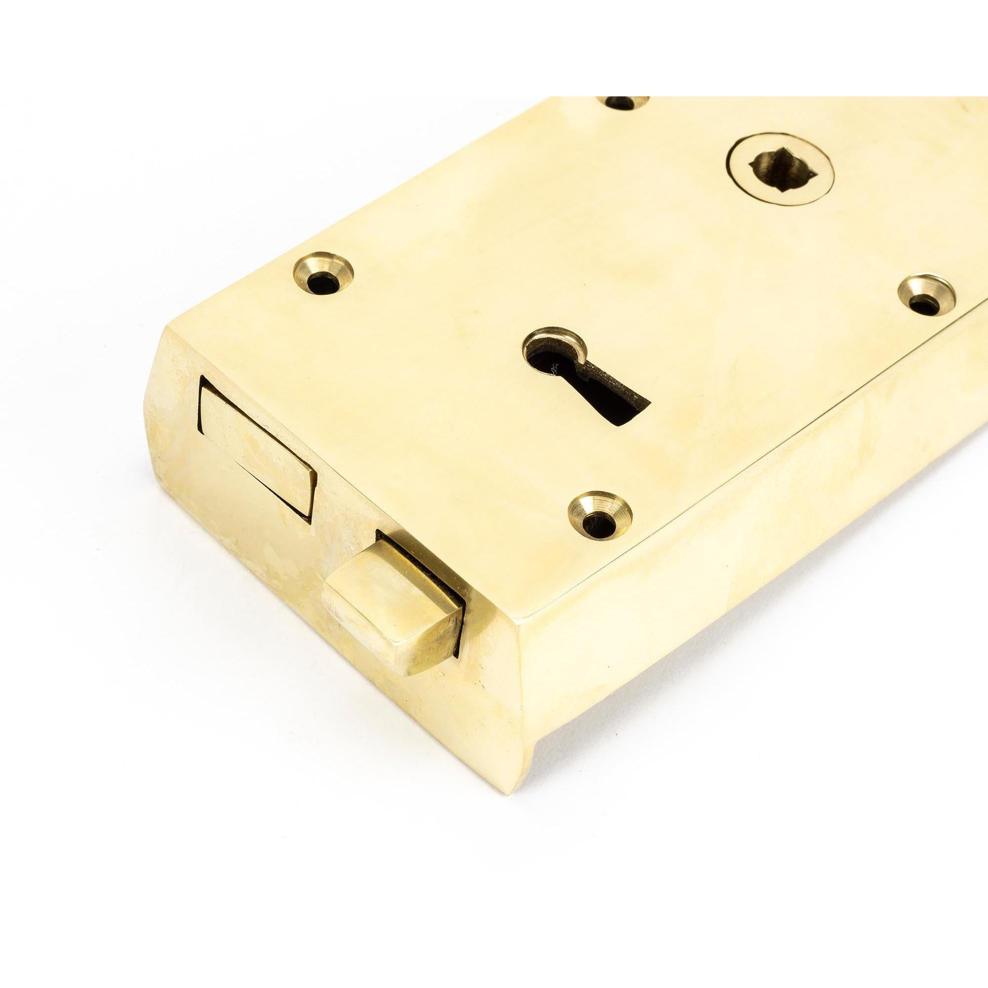 Polished Brass Right Hand Rim Lock - Small | From The Anvil - Rim Locks & Latches - From The Anvil - Yester Home