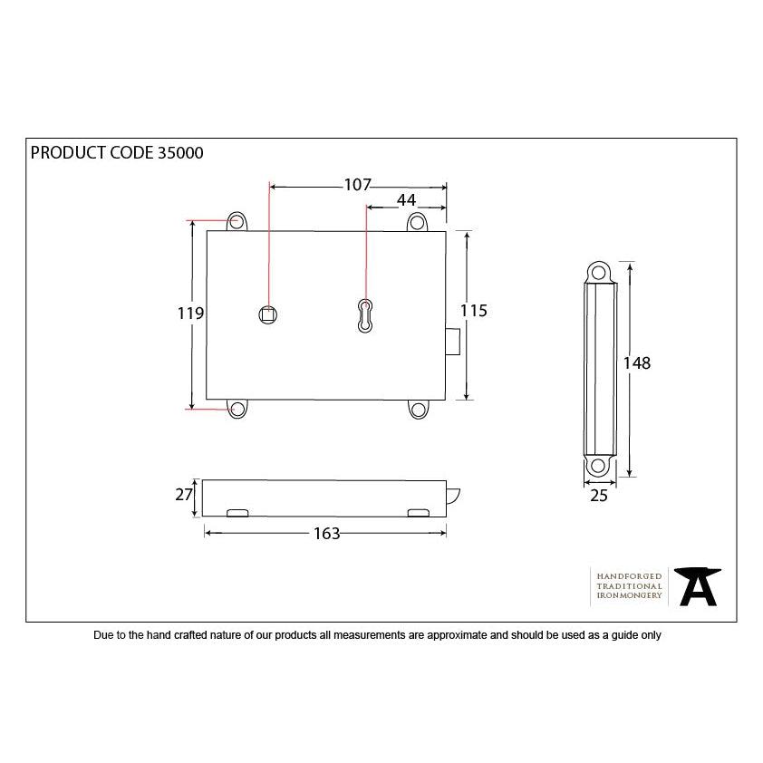 Polished Brass Rim Lock & Cover | From The Anvil-Rim Locks & Latches-Yester Home