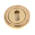 Polished Brass Round Escutcheon (Art Deco) | From The Anvil - Escutcheons - From The Anvil - Yester Home