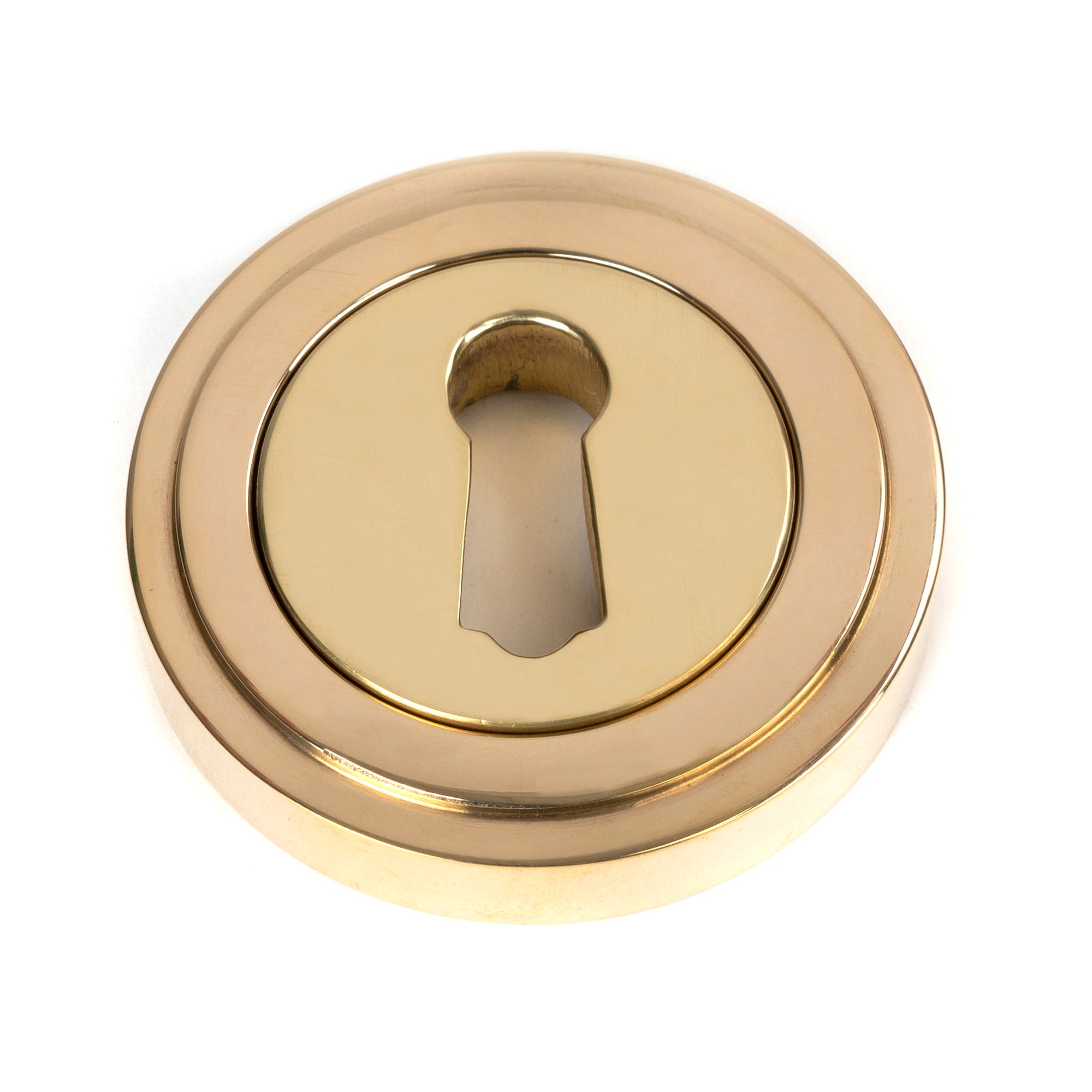 Polished Brass Round Escutcheon (Art Deco) | From The Anvil - Escutcheons - From The Anvil - Yester Home