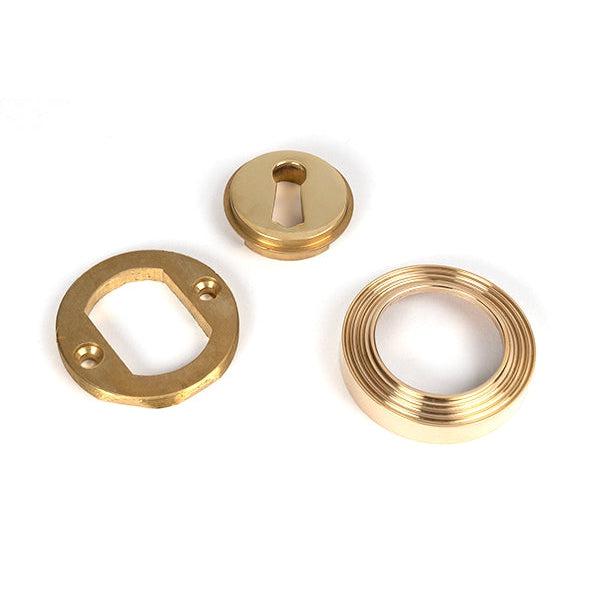 Polished Brass Round Escutcheon (Beehive) | From The Anvil