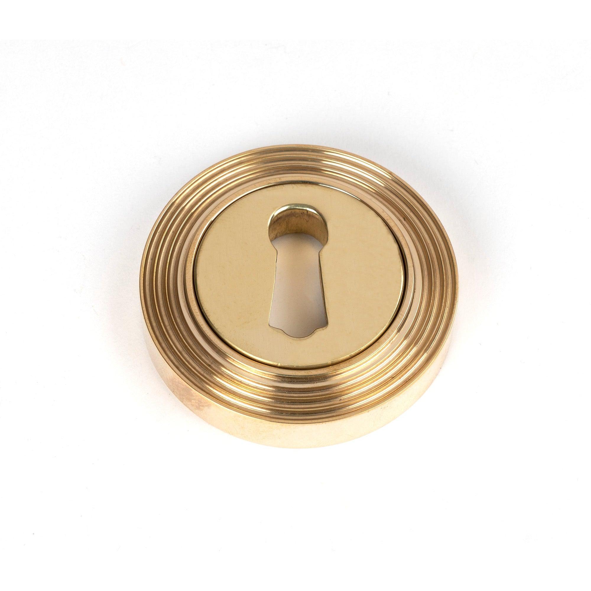 Polished Brass Round Escutcheon (Beehive) | From The Anvil-Escutcheons-Yester Home