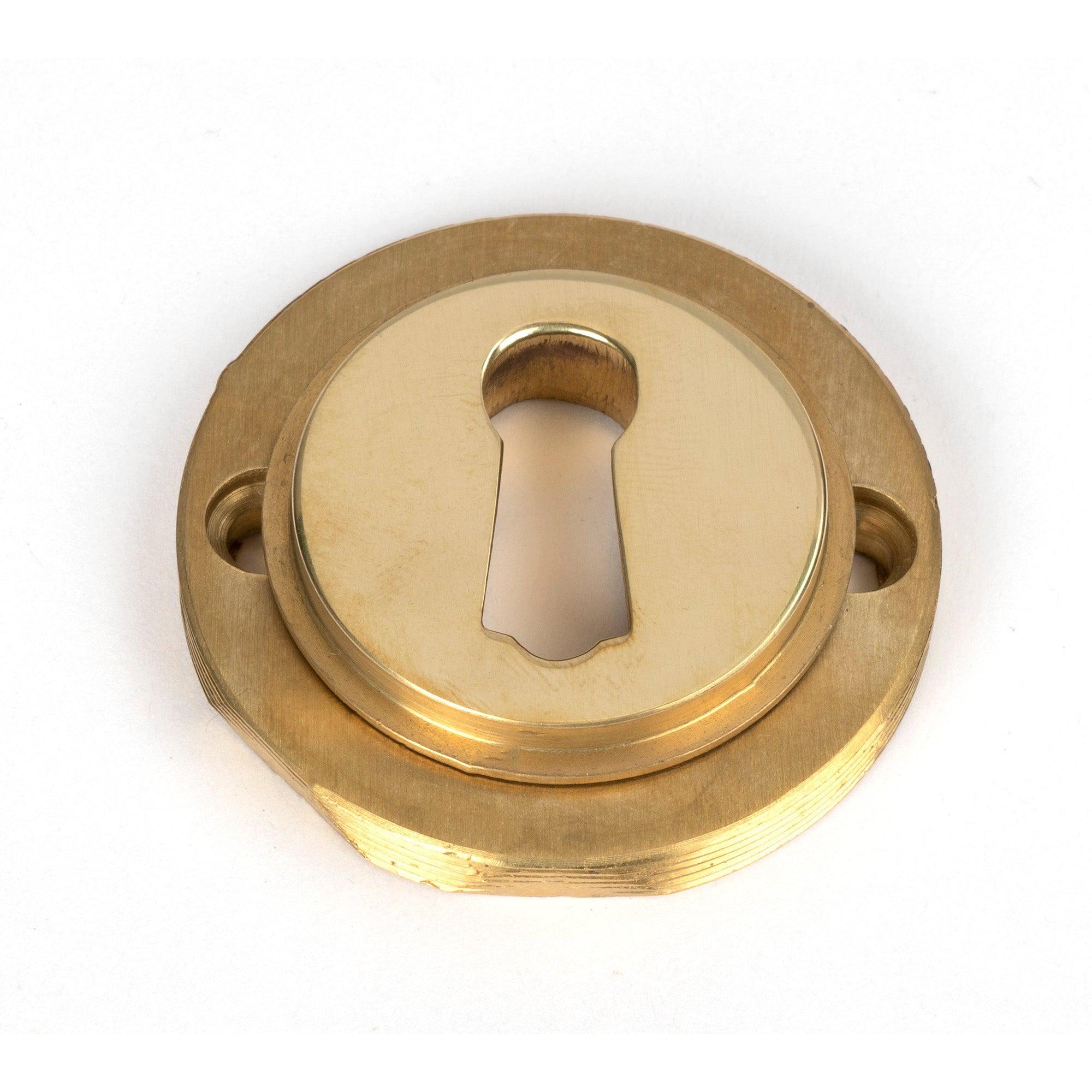 Polished Brass Round Escutcheon (Square) | From The Anvil-Escutcheons-Yester Home