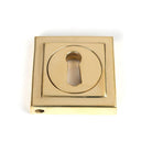 Polished Brass Round Escutcheon (Square) | From The Anvil - Escutcheons - From The Anvil - Yester Home