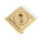 Polished Brass Round Escutcheon (Square) | From The Anvil-Escutcheons-Yester Home