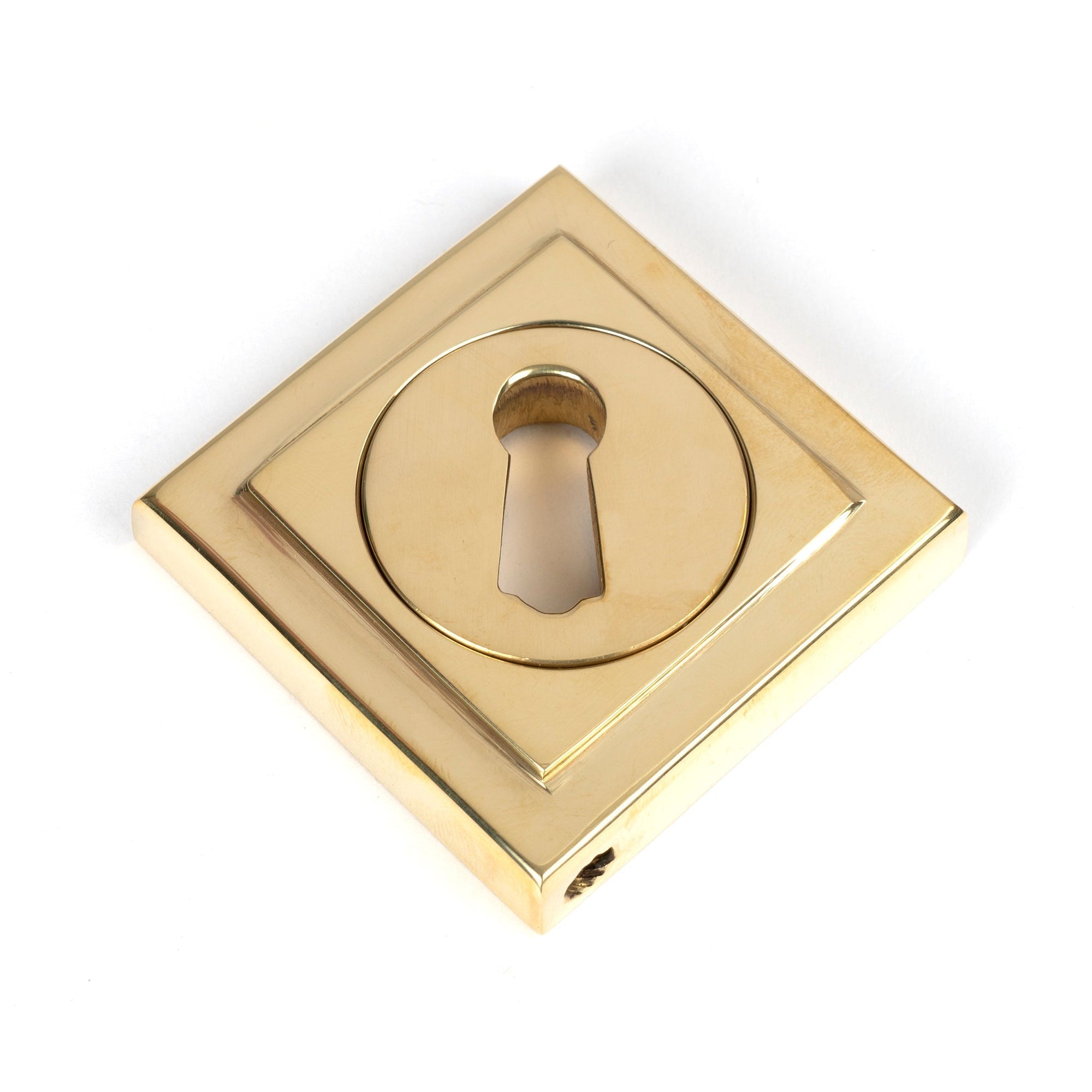 Polished Brass Round Escutcheon (Square) | From The Anvil-Escutcheons-Yester Home