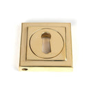 Polished Brass Round Escutcheon (Square) | From The Anvil-Escutcheons-Yester Home