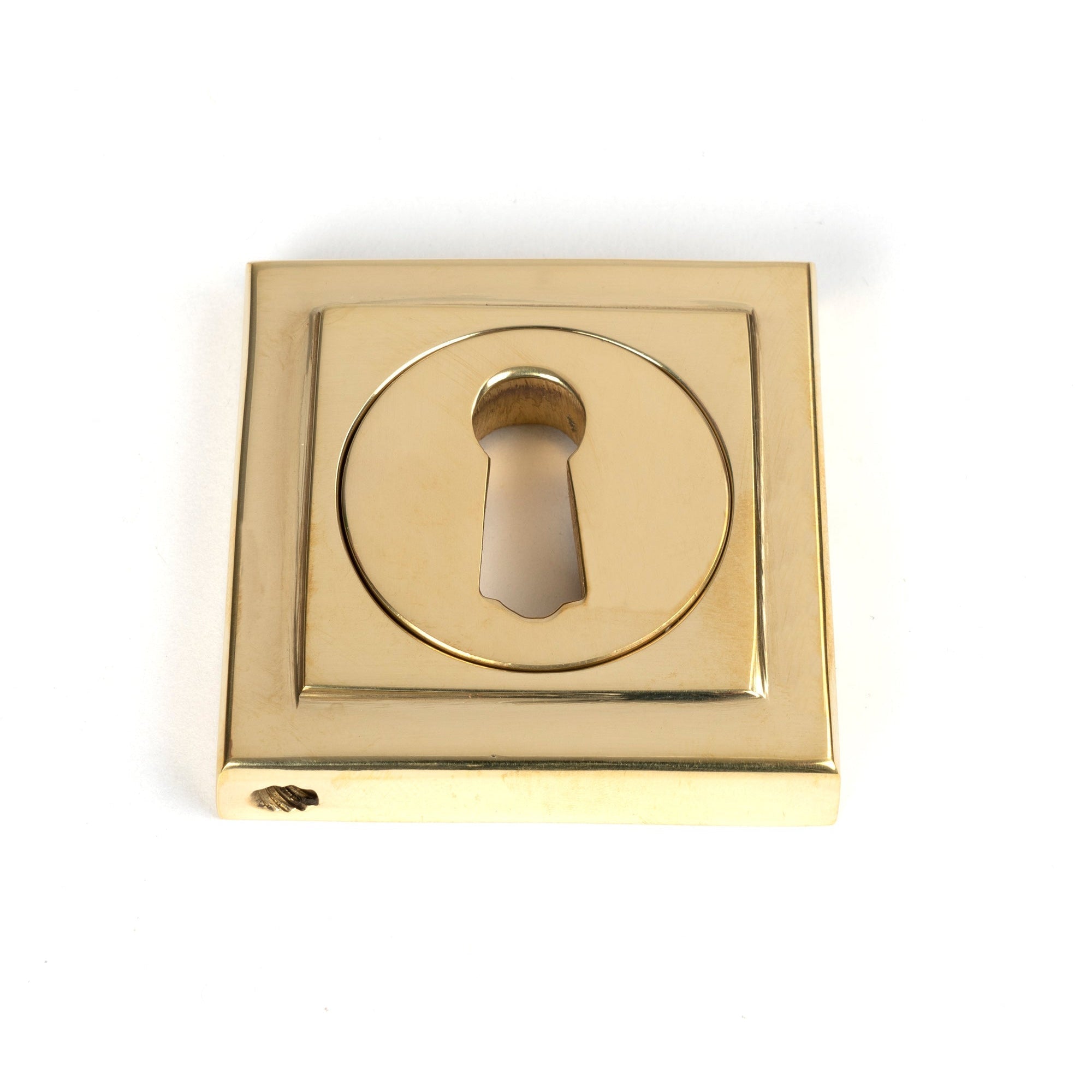 Polished Brass Round Escutcheon (Square) | From The Anvil-Escutcheons-Yester Home