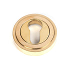 Polished Brass Round Euro Escutcheon (Art Deco) | From The Anvil - Euro Escutcheons - From The Anvil - Yester Home