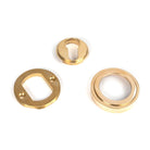 Polished Brass Round Euro Escutcheon (Art Deco) | From The Anvil - Euro Escutcheons - From The Anvil - Yester Home