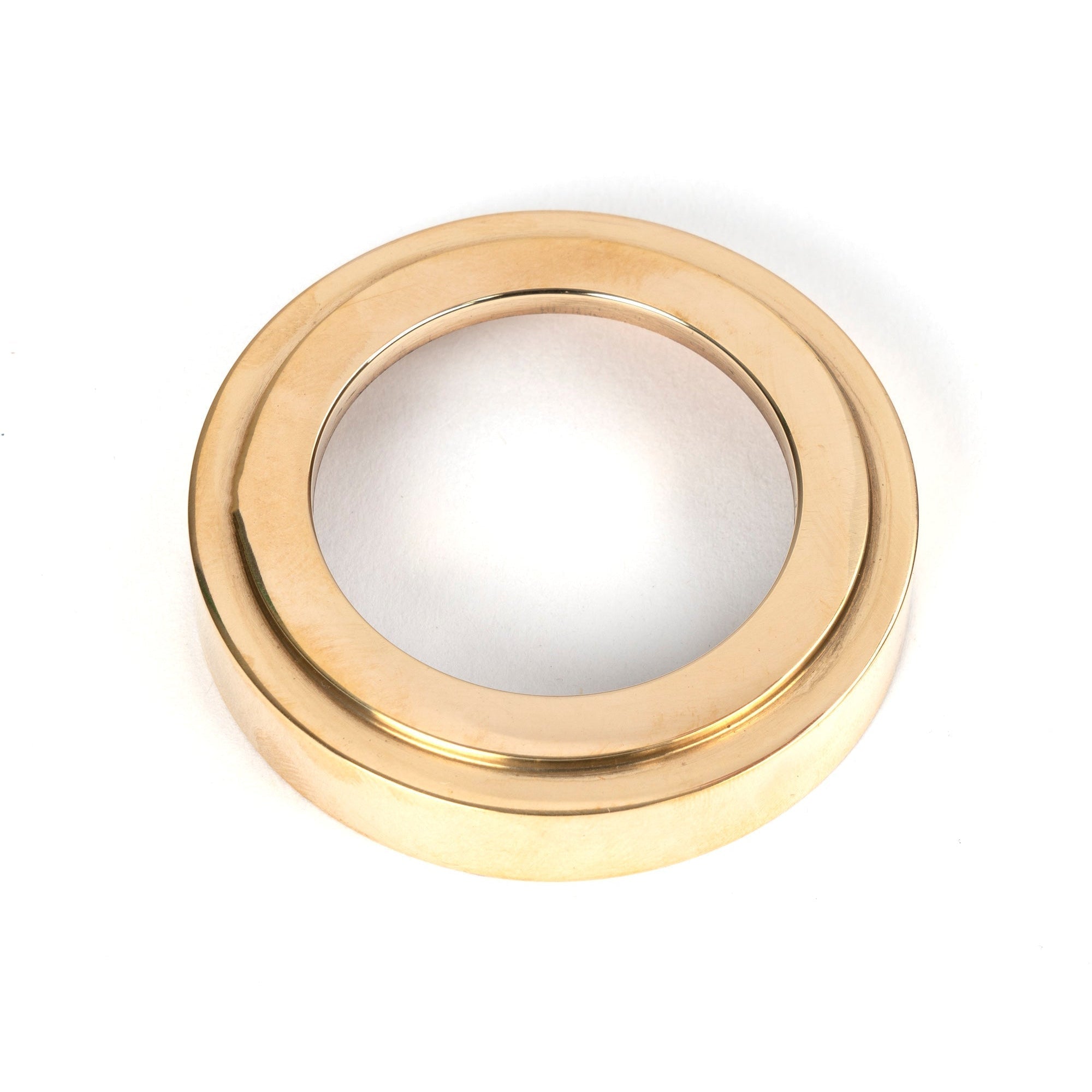 Polished Brass Round Euro Escutcheon (Art Deco) | From The Anvil-Euro Escutcheons-Yester Home