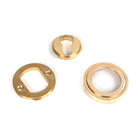 Polished Brass Round Euro Escutcheon (Art Deco) | From The Anvil-Euro Escutcheons-Yester Home