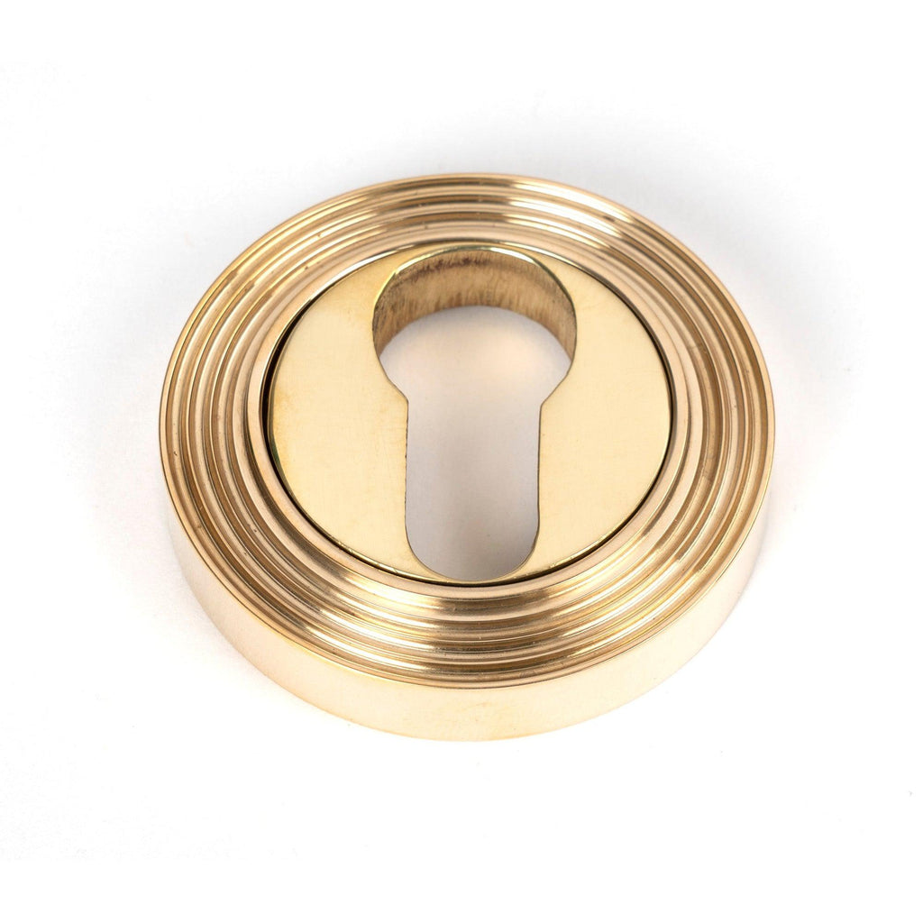 Polished Brass Round Euro Escutcheon (Beehive) | From The Anvil