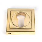 Polished Brass Round Euro Escutcheon (Square) | From The Anvil - Euro Escutcheons - From The Anvil - Yester Home