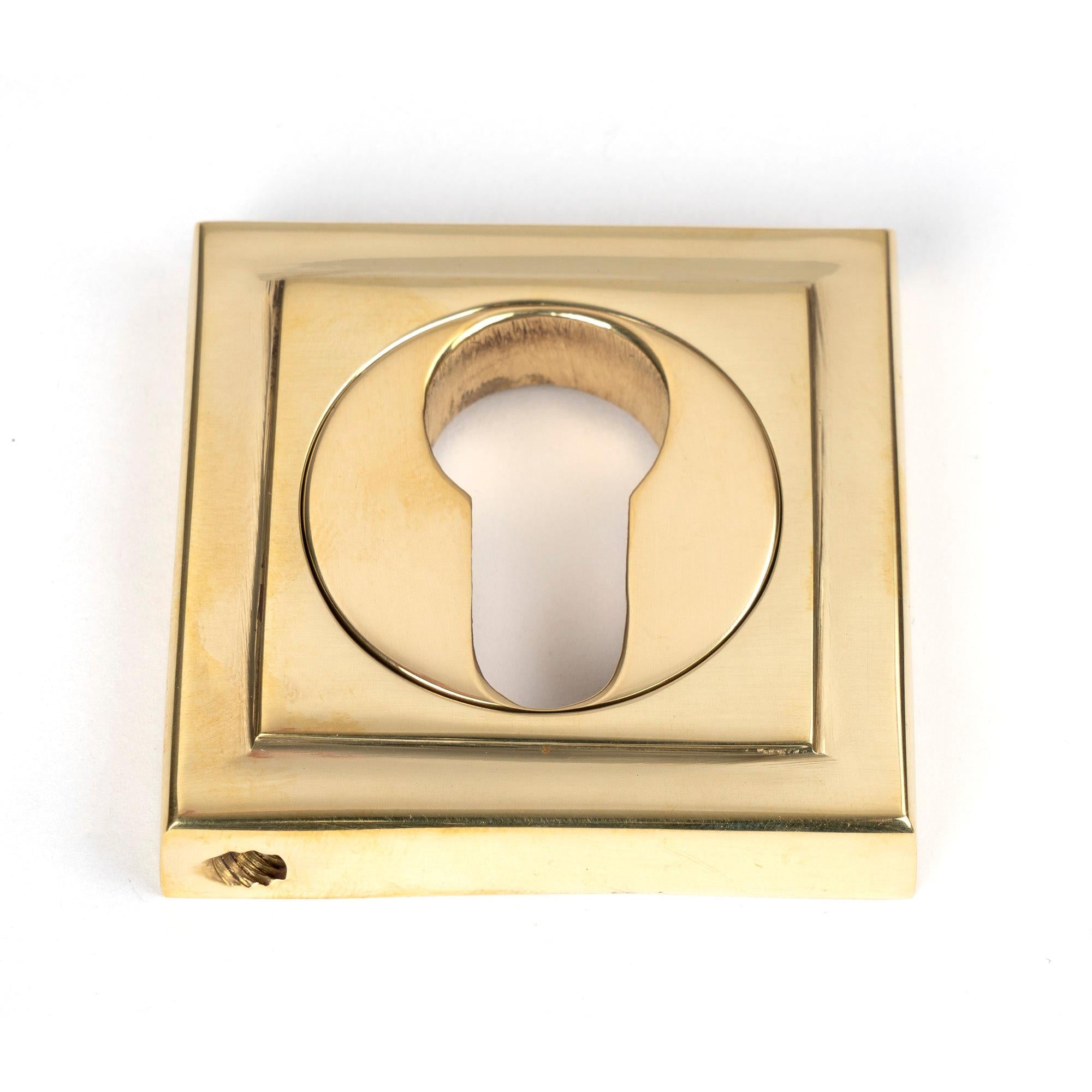 Polished Brass Round Euro Escutcheon (Square) | From The Anvil - Euro Escutcheons - From The Anvil - Yester Home