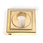 Polished Brass Round Euro Escutcheon (Square) | From The Anvil-Euro Escutcheons-Yester Home