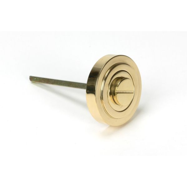 Polished Brass Round Thumbturn Set (Art Deco) | From The Anvil-Thumbturns-Yester Home
