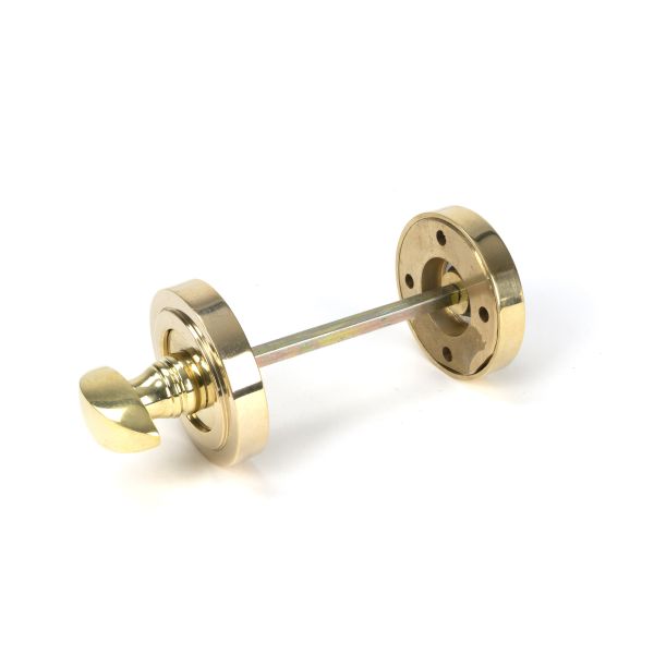 Polished Brass Round Thumbturn Set (Art Deco) | From The Anvil-Thumbturns-Yester Home