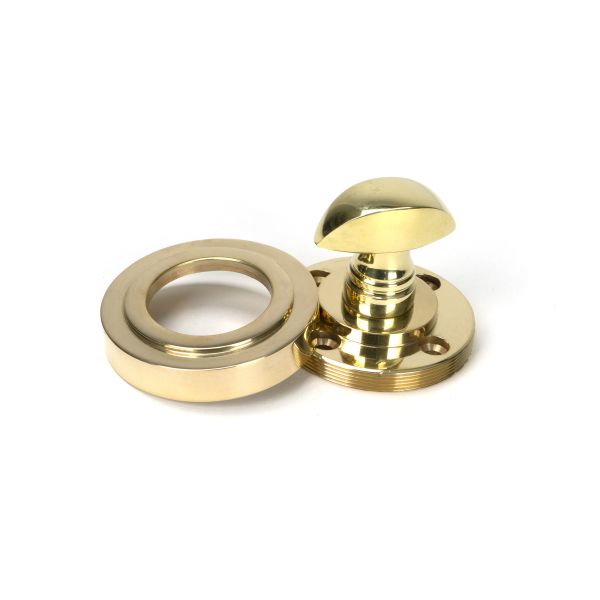 Polished Brass Round Thumbturn Set (Art Deco) | From The Anvil-Thumbturns-Yester Home