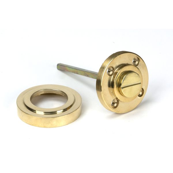 Polished Brass Round Thumbturn Set (Art Deco) | From The Anvil-Thumbturns-Yester Home