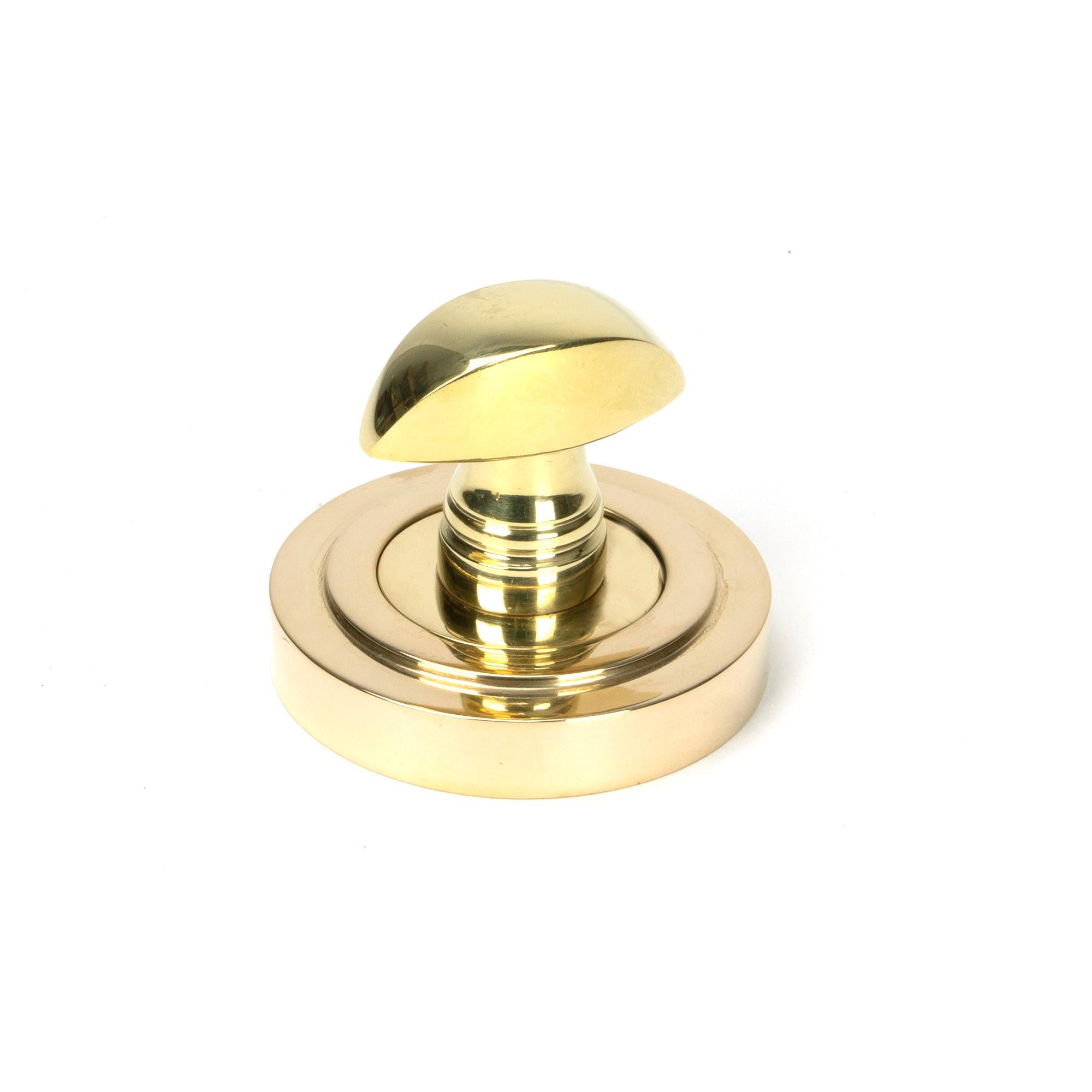 Polished Brass Round Thumbturn Set (Art Deco) | From The Anvil - Thumbturns - From The Anvil - Yester Home