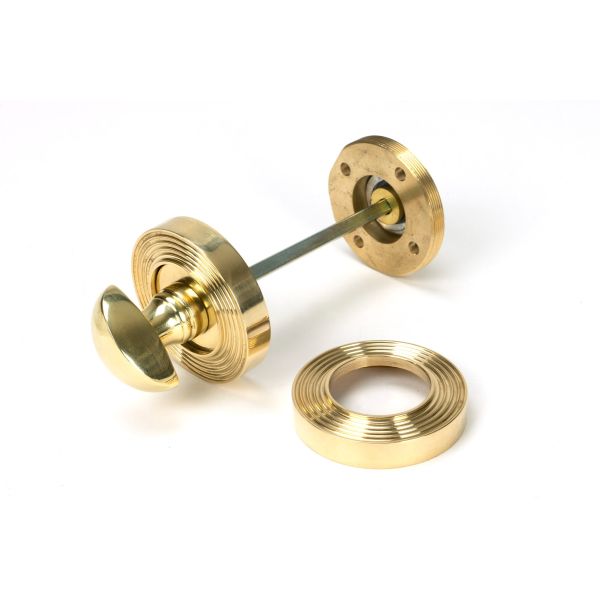 Polished Brass Round Thumbturn Set (Beehive) | From The Anvil-Thumbturns-Yester Home
