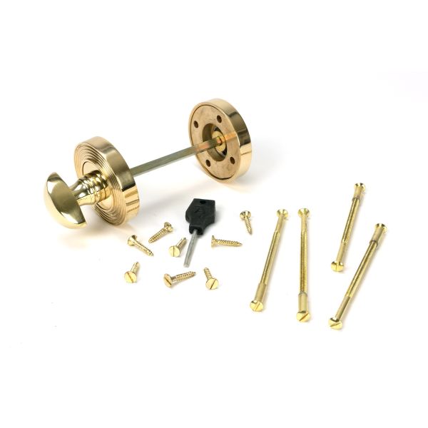 Polished Brass Round Thumbturn Set (Beehive) | From The Anvil-Thumbturns-Yester Home