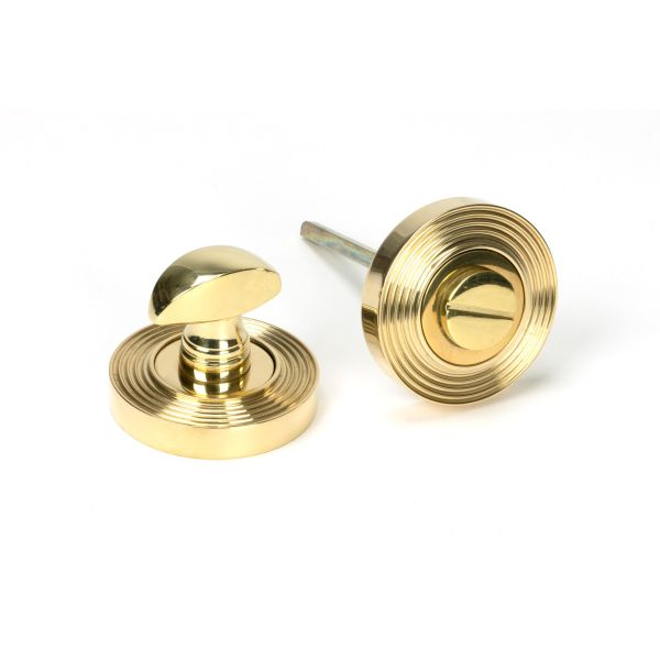 Polished Brass Round Thumbturn Set (Beehive) | From The Anvil-Thumbturns-Yester Home