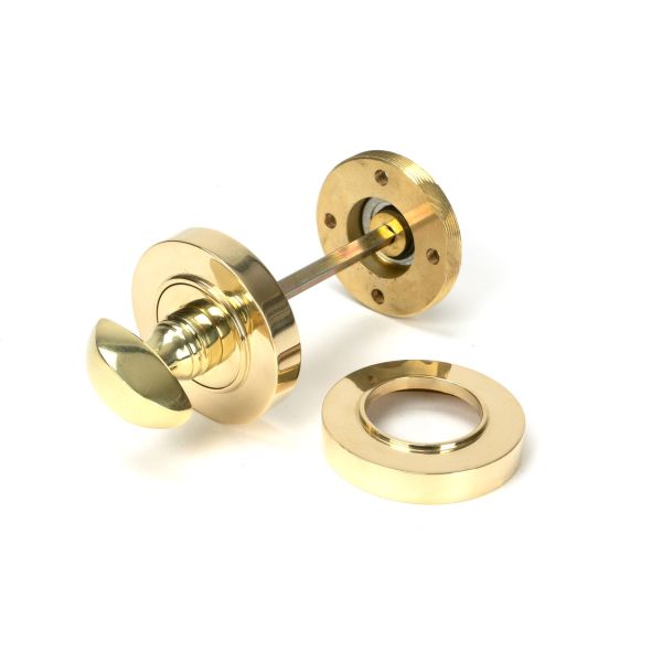 Polished Brass Round Thumbturn Set (Plain) | From The Anvil-Thumbturns-Yester Home