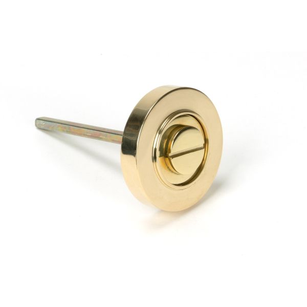 Polished Brass Round Thumbturn Set (Plain) | From The Anvil-Thumbturns-Yester Home