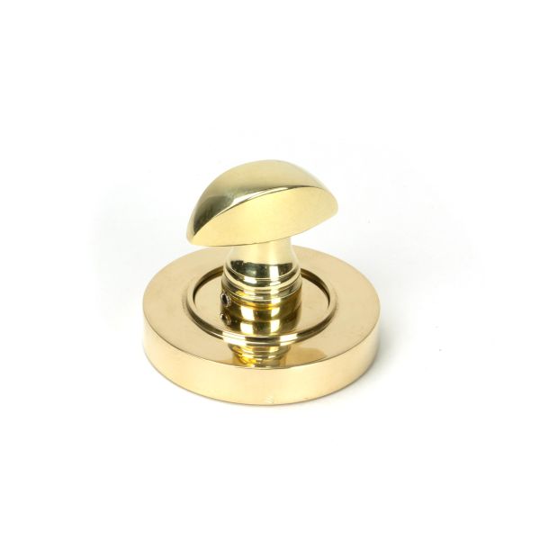 Polished Brass Round Thumbturn Set (Plain) | From The Anvil-Thumbturns-Yester Home