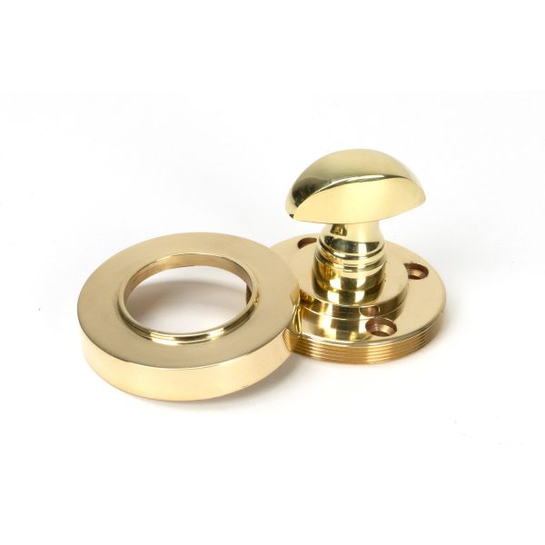 Polished Brass Round Thumbturn Set (Plain) | From The Anvil-Thumbturns-Yester Home