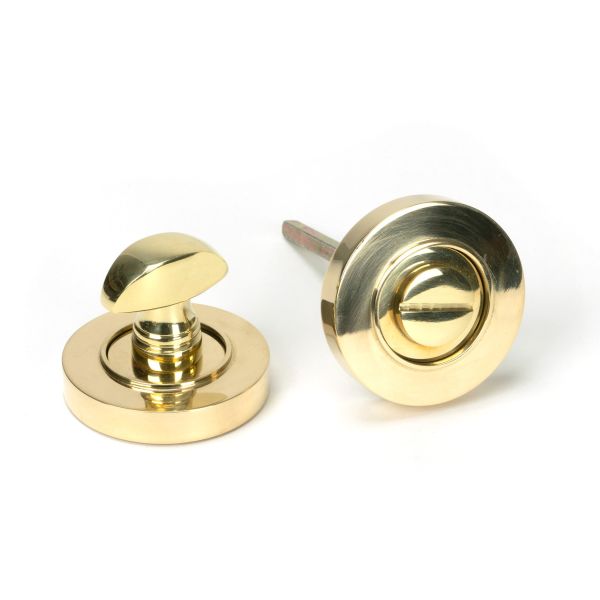 Polished Brass Round Thumbturn Set (Plain) | From The Anvil-Thumbturns-Yester Home