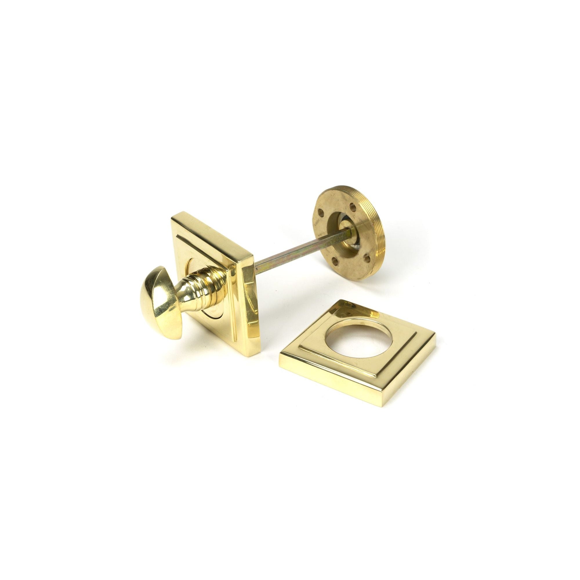 Polished Brass Round Thumbturn Set (Square) | From The Anvil-Thumbturns-Yester Home