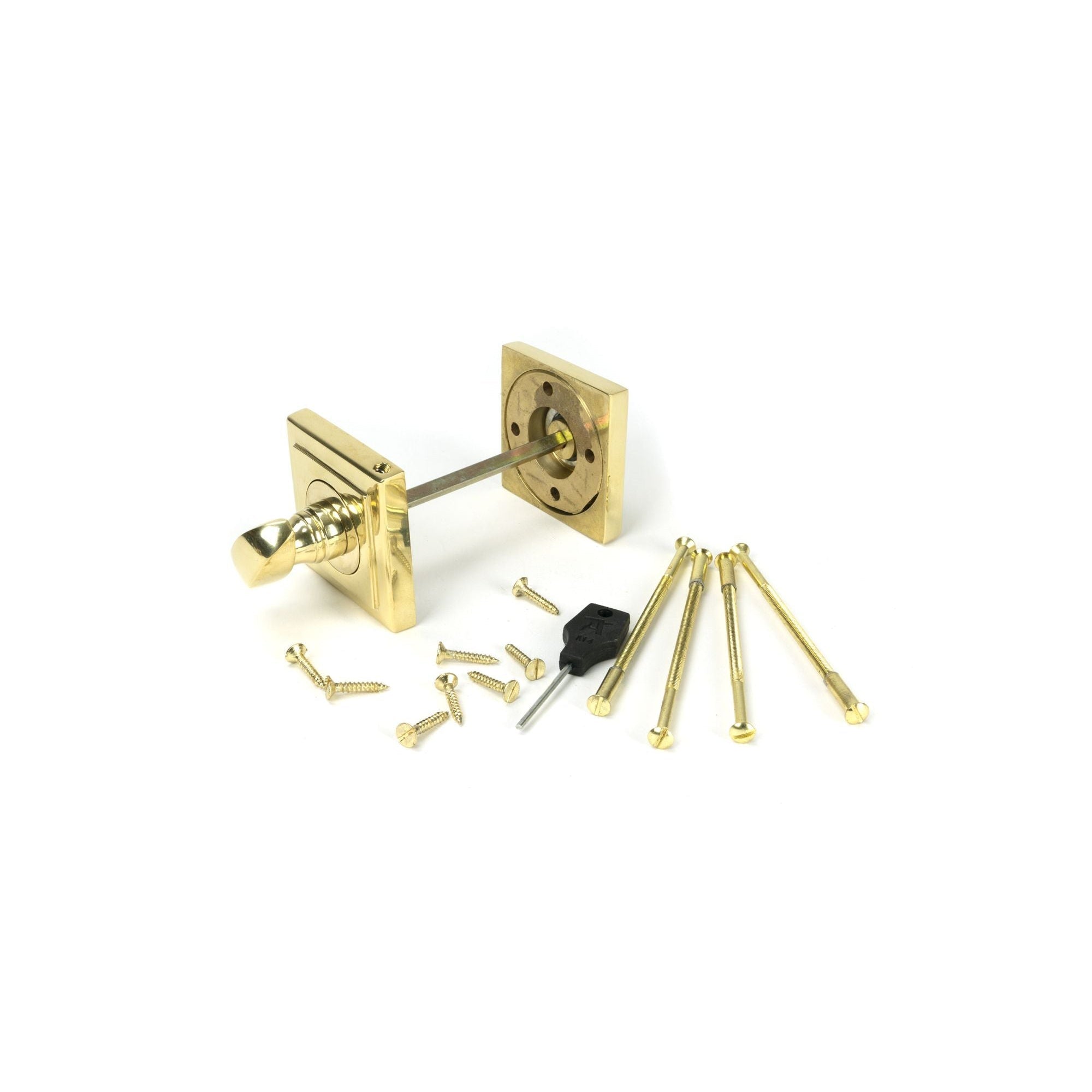 Polished Brass Round Thumbturn Set (Square) | From The Anvil-Thumbturns-Yester Home