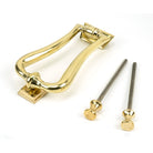 Polished Brass Slimline Art Deco Door Knocker | From The Anvil-Bolt-Through Door Knockers-Yester Home
