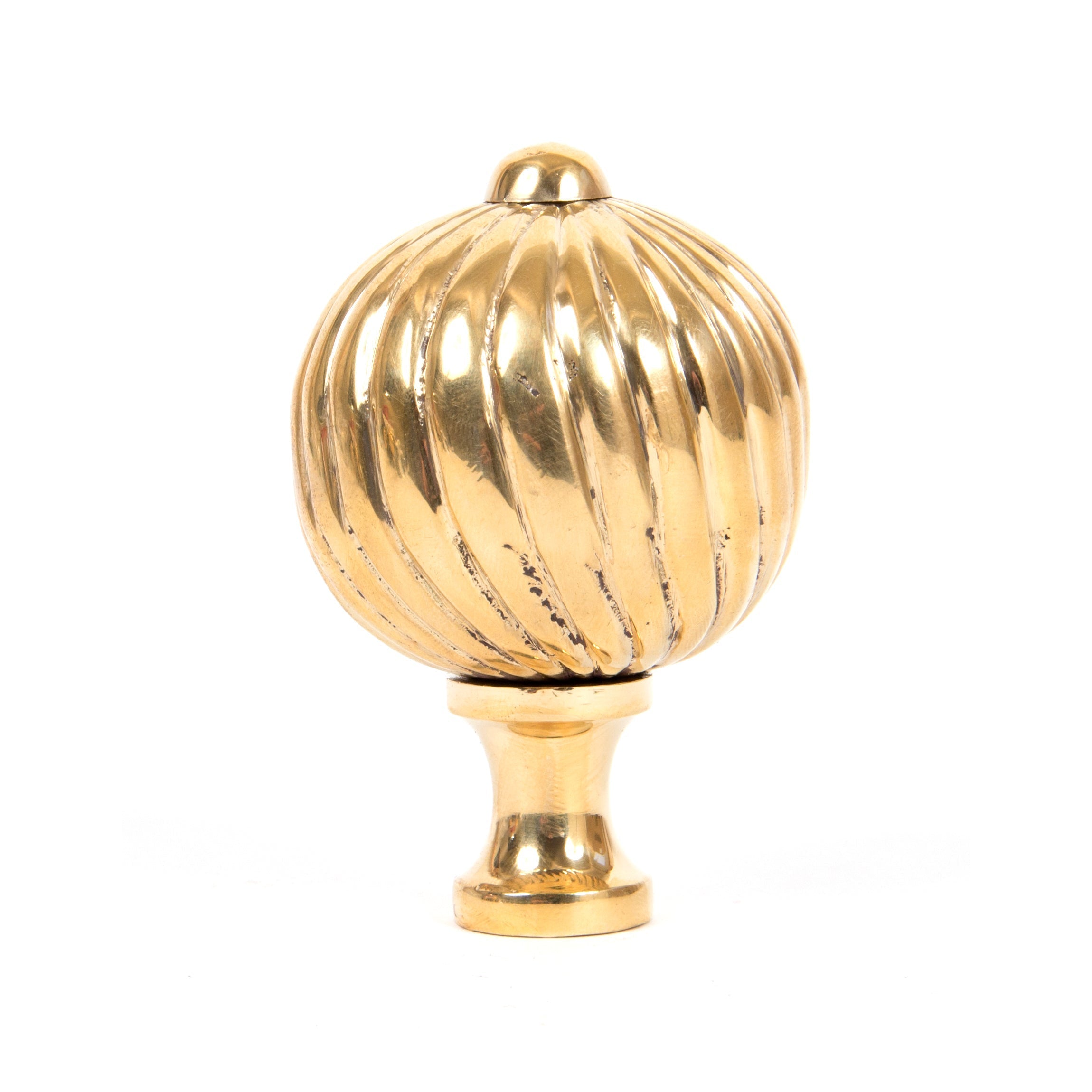 Polished Brass Spiral Cabinet Knob - Large | From The Anvil-Cabinet Knobs-Yester Home