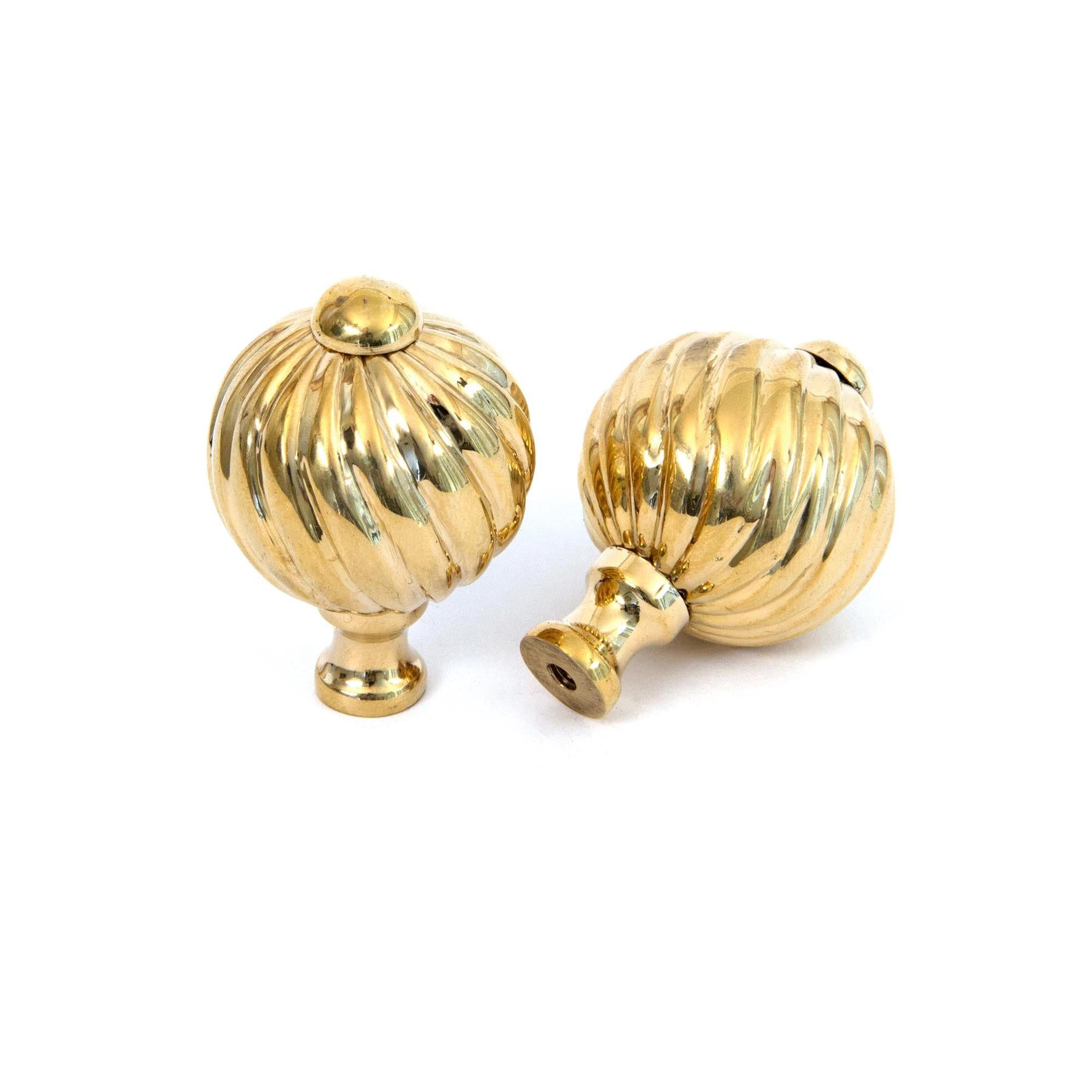Polished Brass Spiral Cabinet Knob - Small | From The Anvil - Cabinet Knobs - From The Anvil - Yester Home