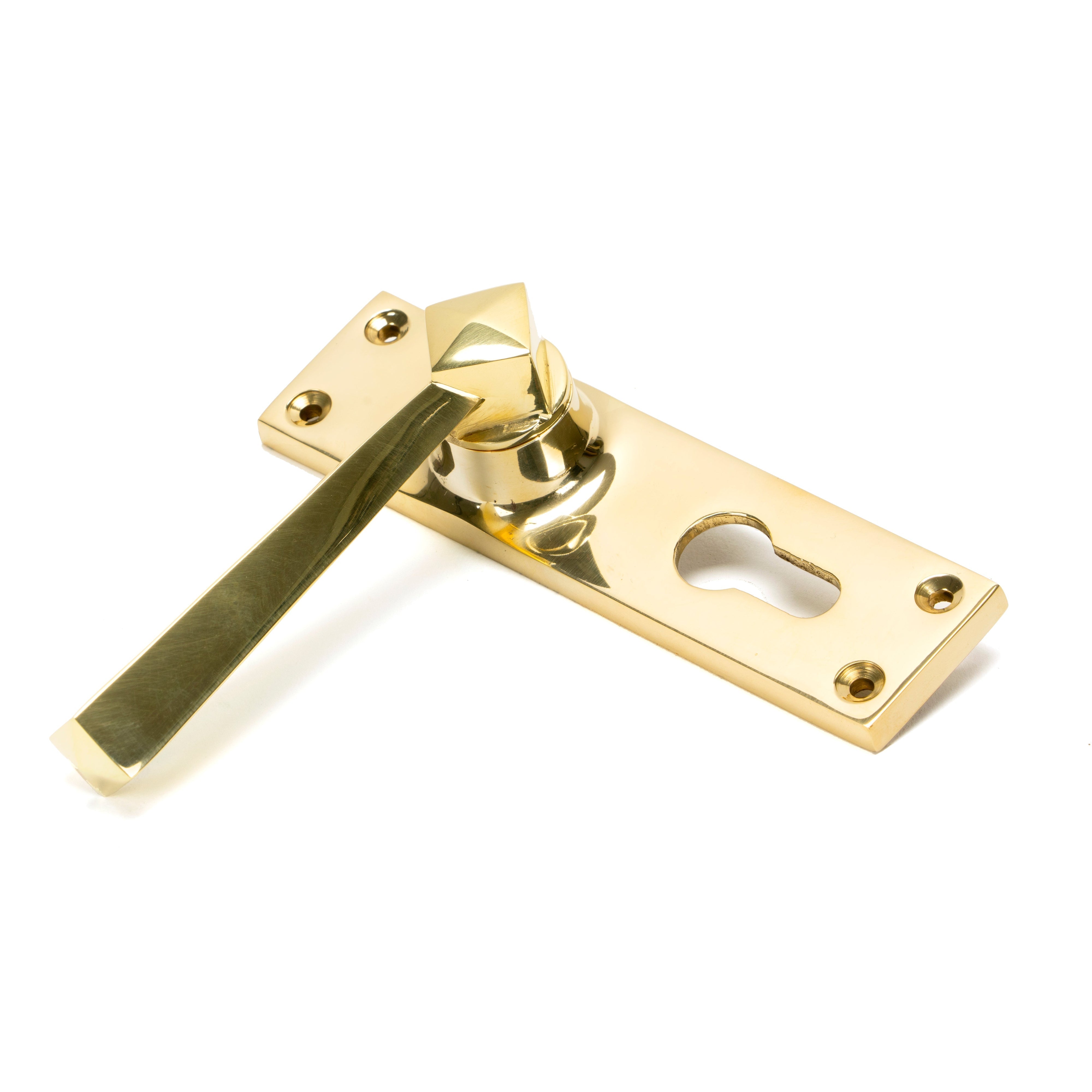 Polished Brass Straight Lever Euro Lock Set | From The Anvil-Lever Euro-Yester Home