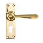 Polished Brass Straight Lever Euro Lock Set | From The Anvil - Lever Euro - From The Anvil - Yester Home