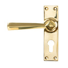 Polished Brass Straight Lever Euro Lock Set | From The Anvil-Lever Euro-Yester Home
