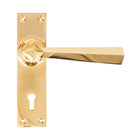 Polished Brass Straight Lever Lock Set | From The Anvil - Lever Lock - From The Anvil - Yester Home
