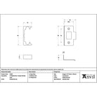 Polished Bronze ½" Rebate Kit for Tubular Mortice Latch - Latches - From The Anvil - Yester Home