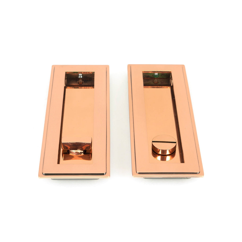 Polished Bronze 175mm Art Deco Rectangular Pull -Privacy Set | From The Anvil-Cabinet Pulls-Yester Home