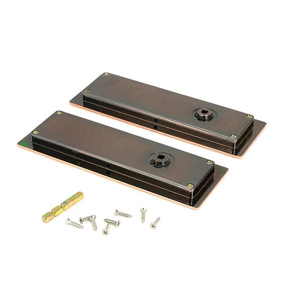 Polished Bronze 175mm Art Deco Rectangular Pull -Privacy Set | From The Anvil-Cabinet Pulls-Yester Home