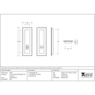 Polished Bronze 175mm Art Deco Rectangular Pull -Privacy Set | From The Anvil - Cabinet Pulls - From The Anvil - Yester Home